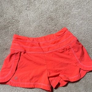 Athleta Bright Orange Athletic Shorts xxs